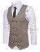Produktbild Boom Fashion Herren doppelt breasted Anzugweste Freizeit Business Casual Slim Fit Weste V-Ausschnitt Blazer- Gr.L, Braun 1