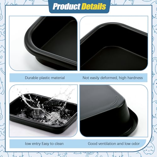 Caja de arena baja para gatos senior Uiifan 16.9x12x3.15 pulg miniatura 4