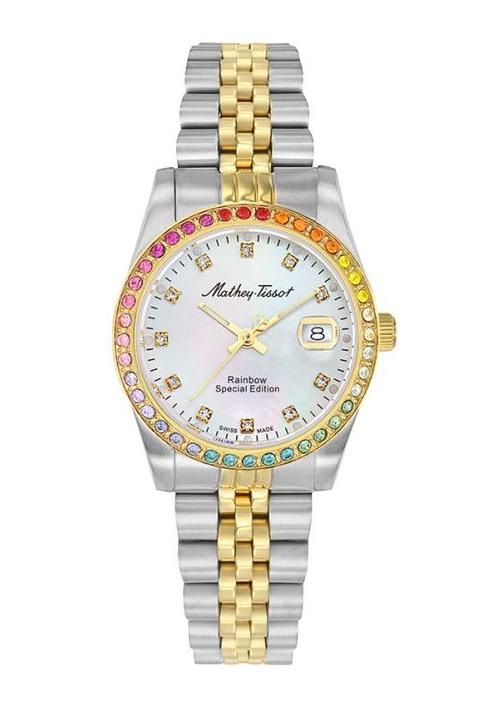 Mathey-Tissot Stainless Steel White Dial Analogue Watch for Women -D809Bqyi, Multi-Color Band (B0C8NHJ4SW) Amazon Price History, Amazon Price Tracker