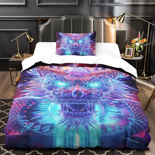 Housse de couette dragon 3D en microfibre pour décorer la chambre ado - 4