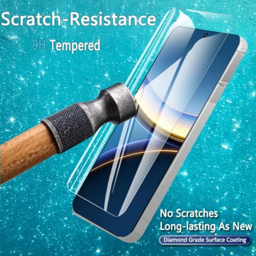 Protetor de tela 4 peças para Xiaomi Poco F7 Pro, vidro temperado HD cristal 9H alumínio de alta qualidade antirriscos capa amigável impressão digital (HD)