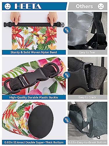 Image of HEETA Waterproof Dry Bag for Women Men, 5L /10L /20L /30L /40L Roll Top Lightweight Dry Storage Bag Backpack with Emergency Whistle for Travel, Kayaking, Boating, Camping, Beach, Cruise Ship Essentials