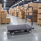 WUDLEP Carrito de plataforma resistente, carro de mano plegable, 660 libras, con ruedas giratorias de 5 pulgadas, plataforma rodante plegable para un fácil almacenamiento (90 x 60 cm)