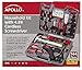 Apollo Tools 144 Piece Household Tool Set with Convenient Cordless Screwdriver and Most Used Tools in Sturdy Carrying Case for Home Repairs, DIY and Crafts - Red - DT8422