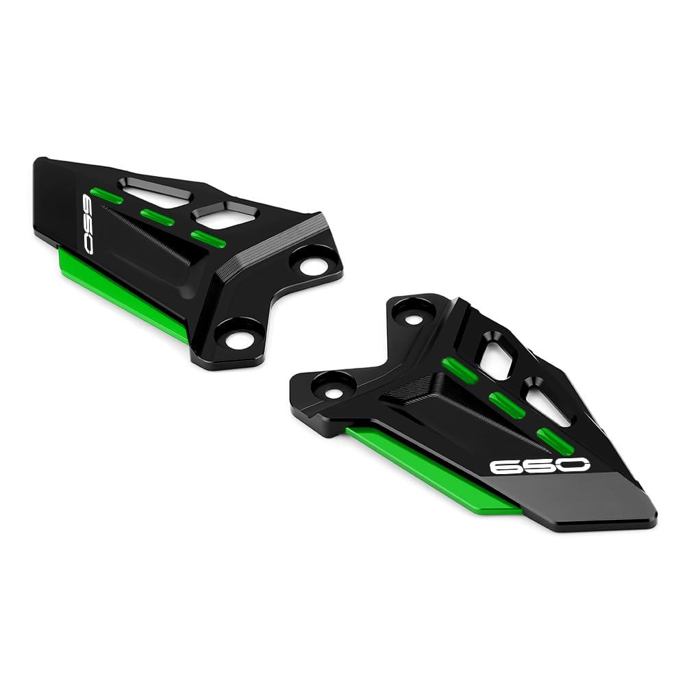 Modeer Motorrad Fussrastenschutz für Z650 / Z650RS 2017-2022 2023 2024 2025 a Paar Fußraste Pedal Protektor Fußraste Fersenplatten Schutz z650 z 650 rs Zubehör (schwarz/grün)