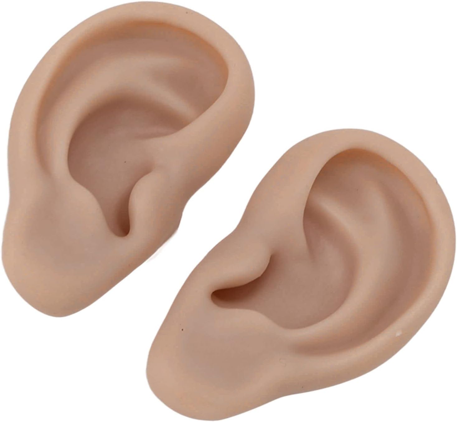 Silicone Ear Model, Flexible Left and Right Model for Ear Piercing, Fake Ear Piercing Practice Silicone Body Parts, Silicone Body Parts, Silicone Ear (Dark Skin Colour) - Image 6