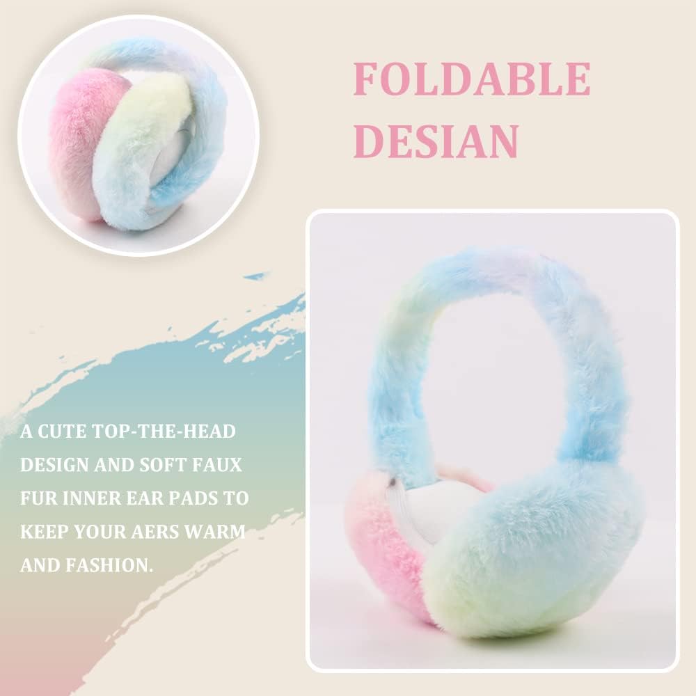 Yuoahcn Toddler Kids Winter Earmuffs Girl Warm Ear Muffs Baby Girls Plush Ear Warmers Cute Ear Covers Headband 3-8Y - Image 3