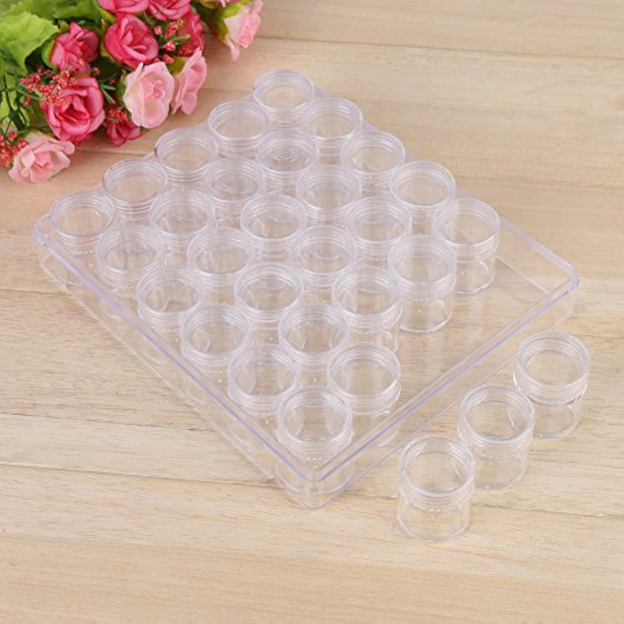 Transparent Containers Round Small Jars for Jewelry Storage