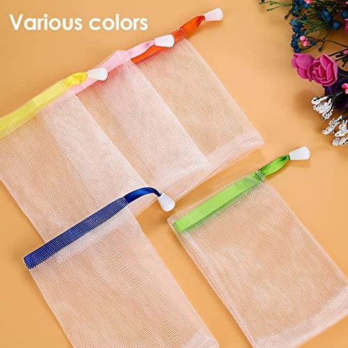 Wllhyf 10 Pcs Exfoliating Mesh Soap Bag Bath Facial Cleanser Foaming Net Soap Pouch Saver Nylon Face Cleansing Foaming Nets With Drawstring For Bath Shower #TOP6
