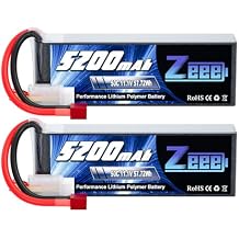 Zeee 11.1V 50C 5200mAh 3S Lipo Battery with T Connector Soft Case for RC Plane DJI Quadcopter RC Airplane RC Helicopter RC Car Truck Boat2 Packs