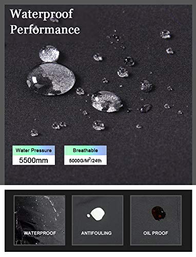 Gash Hao Mens Snow Ski Waterproof Softshell Snowboard Pants Outdoor Hiking Fleece Lined Zipper Bottom Leg (180Black, 32W X 32L) #TOP2