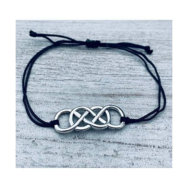 Infinity Collection - Unbiological Sister Charm Bracelets (2 pcs) Friendship Bracelet, Adjustable Bracelet - Soul Sister Knot Bracelets for Women, Teens, and Girls - BFF Gifts, Bestfriend Bracelets