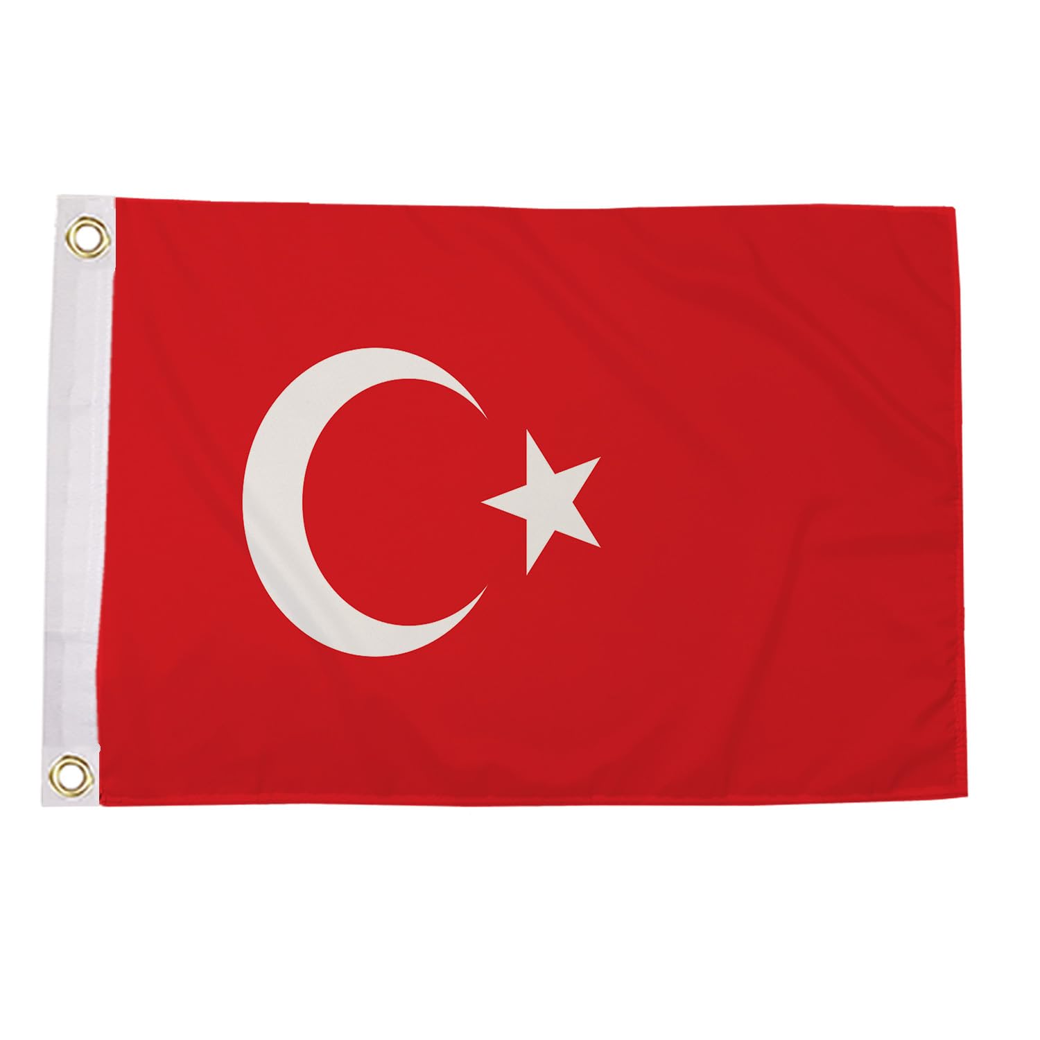 Flagtex Turkey Flag 18x12 Inch with Eyelets, Small National Polyester Flag