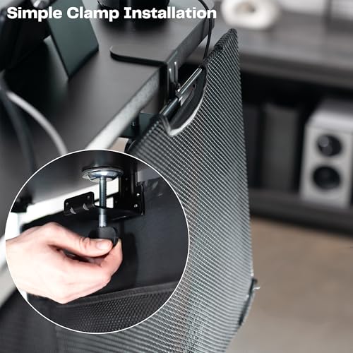 VIVO 60 Inch Clamp-on Privacy and Cable Management Organizer Sleeve, Wire Hider Kit Panel System, Desk Skirt, Black, DESK-SKIRT-60P - Image 6