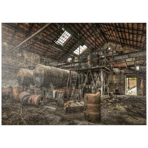 MyPuzzle Lost Places - Verrostete Zisternen und Fässer in Einer verlassenen Fabrik - Premium 1000 Teile Puzzle - MyPuzzle Sonderkollektion von Puzzle Galaxy