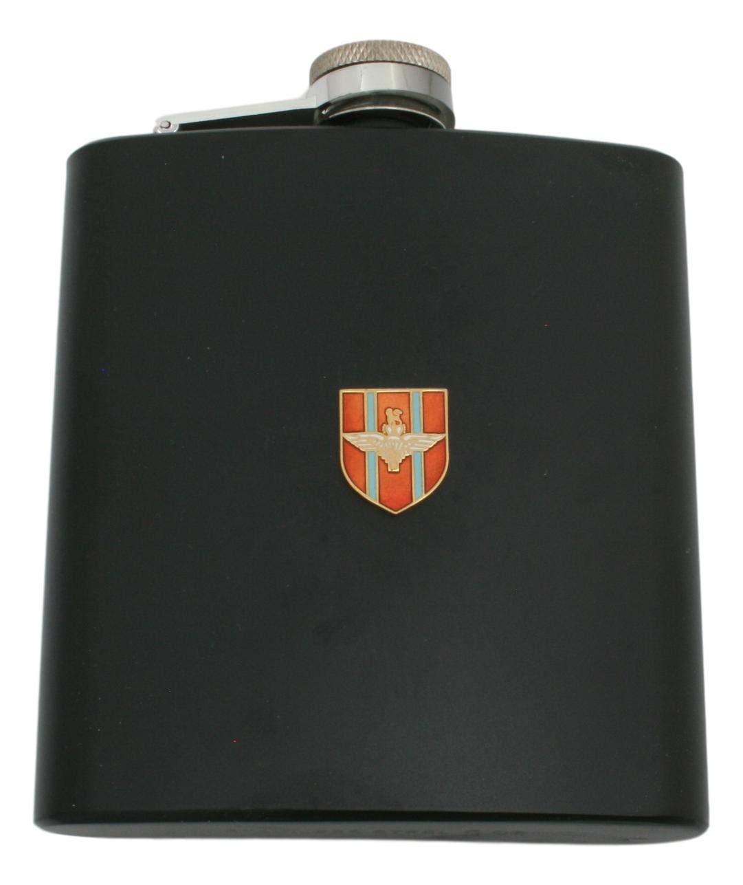 Parachute Regiment Shield Matte Black Stainless Steel Hip Flask with Free Engraving ME3