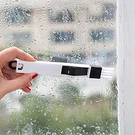 Image of Window Groove Frame Cleaning Brush and Dust Cleaning Brush for Window Slot Keyboard with Mini Dustpan, Door Track Cleaning Brushes, Dust Cleaner Tool for All Corners Edges and Gaps Pack of 2