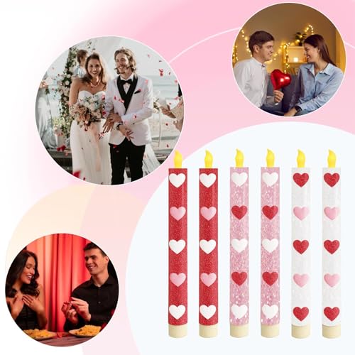 Velas cónicas sin llama decorativas con luz LED para mesa de salón 4