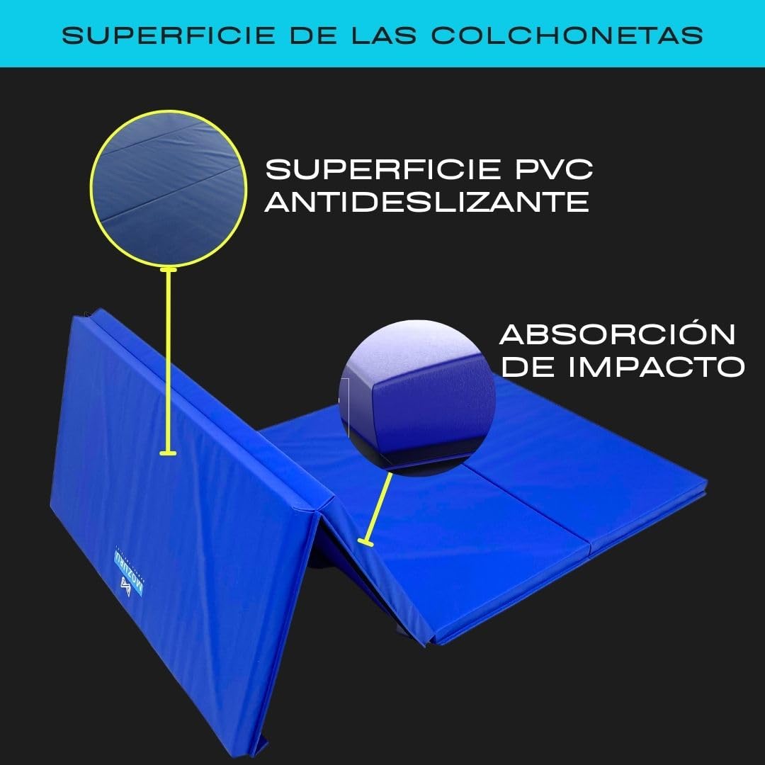 Colchoneta Plegable Multifuncional 240x120x5cm | Ideal para Gimnasia, Yoga, Pilates, Calistenia | PVC Premium, Antideslizante, Fácil de Limpiar