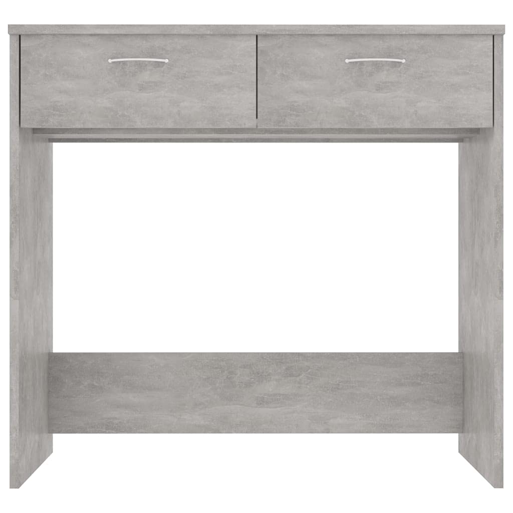 Scrivania grigio cemento in legno multistrato 80x40x75 cm con due cassetti salvaspazio per studio ufficio casa smartworking postazione lavoro computer pc gaming