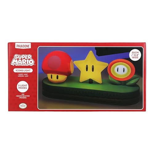 Super Mario Icon Light - Lampada da scrivania con licenza ufficiale Mario Brothers, decorazione per sala giochi e merchandising per ragazzi e ragazze, accessorio regalo per camera da letto - Gadget - Immagine 4
