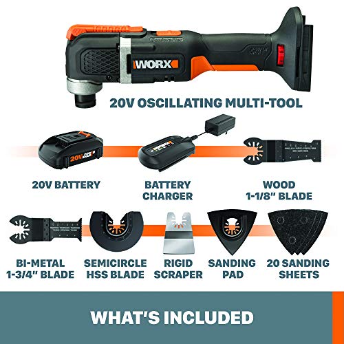 Worx Wx696L 20V Power Share Sonicrafter Cordless Oscillating Multi-Tool #TOP5
