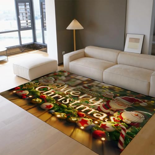Tapis antidérapant lavable de Noël avec impression 3D 160x200