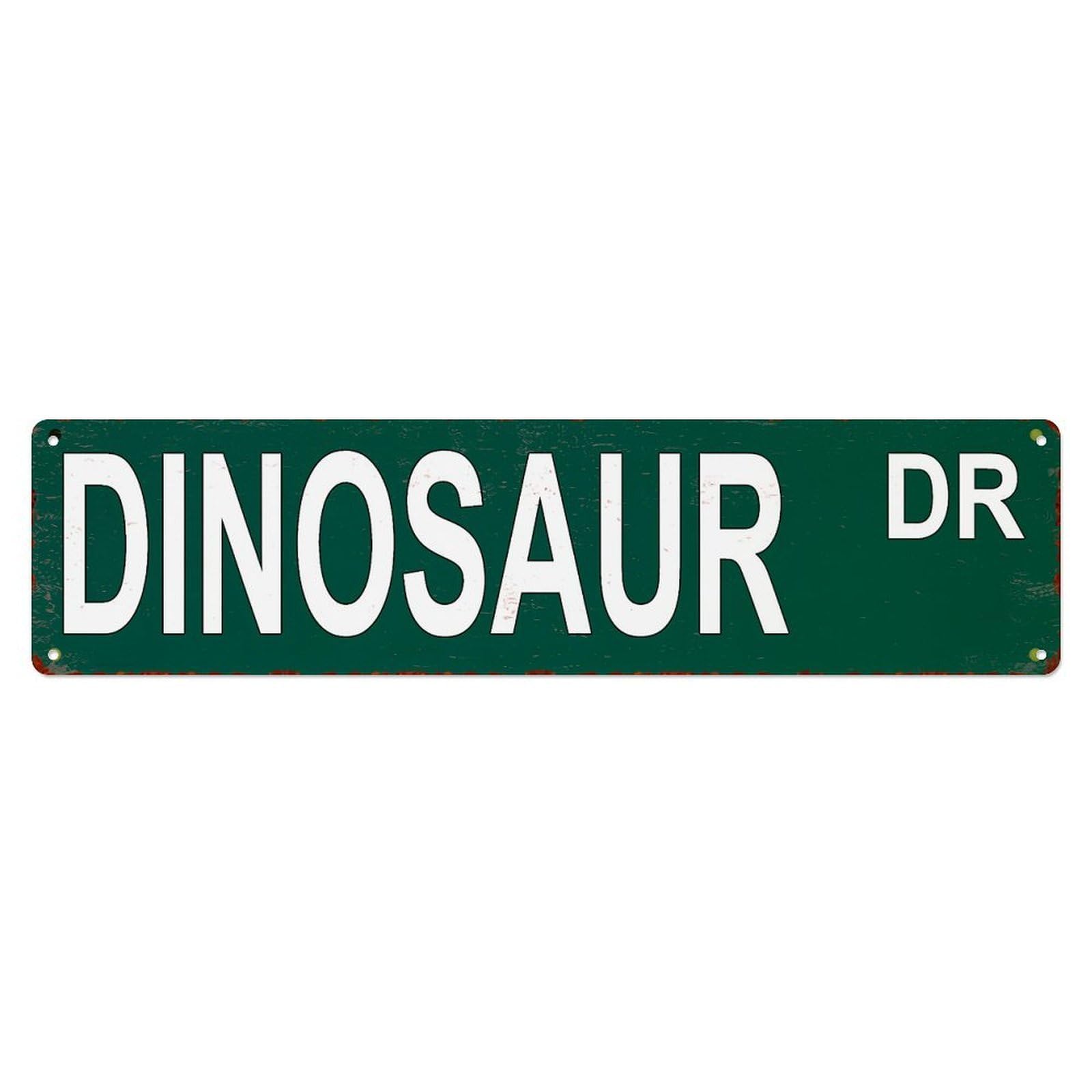 Jdyaojiesheng Vintage Dinosaur Dr Street Sign Pattern Tin Sign Retro Metal Wall Decor Metal Poster, Home Bar Garage Farmhouse Cafe Wall Art Decoration 4X16inch