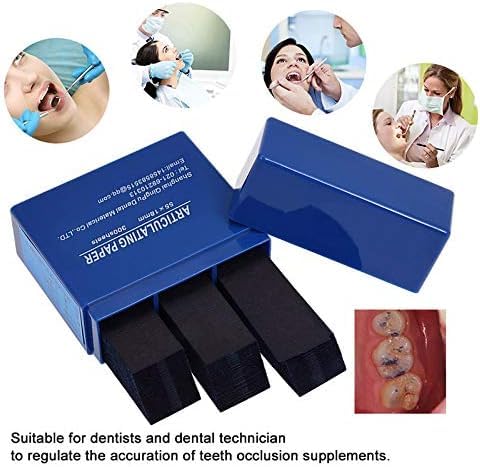 Image of 300 Sheets Dental Articulating Paper, Plastic Dispenser Red and Blue Bite Articulating Paper & Film Doubled Side