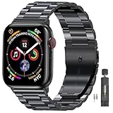 PUGO TOP 38mm Apple Watch Band, Stainless Steel Metal Replacement Classic Band for Apple Watch Series 3 Series 2 Series 1 Sport and Edition 38mm, Space Gray