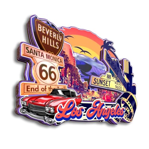 Imán decorativo rectangular Los Angeles 3-4 pulgadas miniatura 2