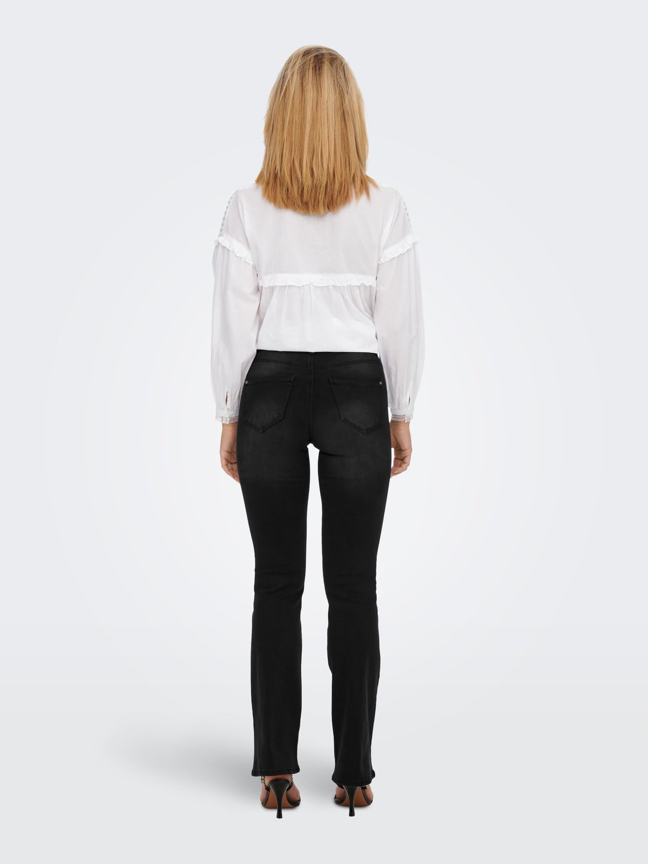 ONLY Jean Flared ONLWAUW Taille Haute Flared Fit Jeans