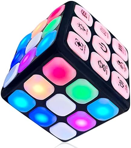 Kidbro Light Up Galaxy Cube Game - Flashing Handheld Simon Says Brain & Memory Games for Kids - Sensory Travel Toys for Autism - Cool Toy Birthday Gifts for 6-12 Year Old Boys