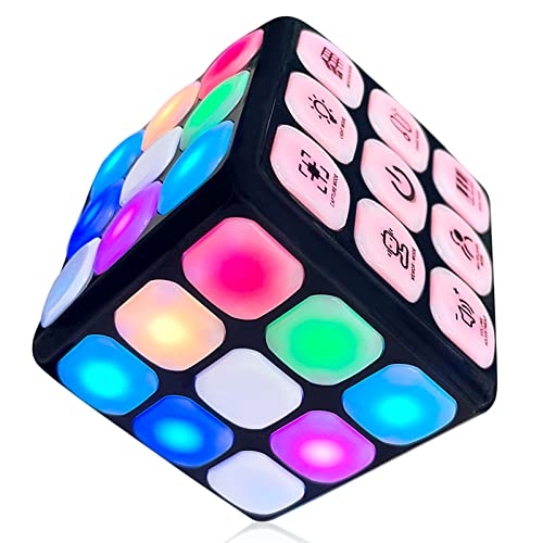 Kidbro Light Up Galaxy Cube Game - Flashing Handheld Simon Says Brain & Memory Games For Kids - Sensory Travel Toys For Autism - Cool Toy Birthday Gifts For 6-12 Year Old Boys #TOP2