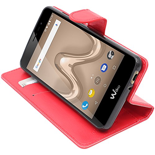 ebestStar - Coque Compatible avec Wiko Tommy 2 Etui PU Cuir Housse Portefeuille Porte-Cartes Support Stand, Rouge [Appareil: 145 x 72.7 x 9.19mm, 5.0'']