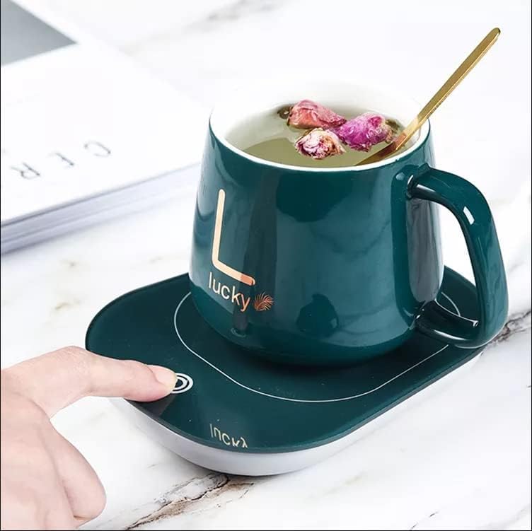 Image of Ashtabal Home Coffee Mug Warmer, Electric Coffee Warmer for Desk with Auto Shut Off and Cup Spoon, Smart Cup Warmer for Warming & Heating Coffee, Beverage, Milk, Tea and Hot Chocolate
