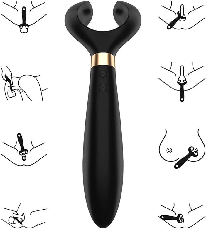 Satisfyer Partner MultiFun 3 Multi-Use Vibrator for Singles & Couples - Clitoral and G-Spot, Male & Female Stimulation, Waterproof, Rechargeable - 33+ Use Applications (Black)
