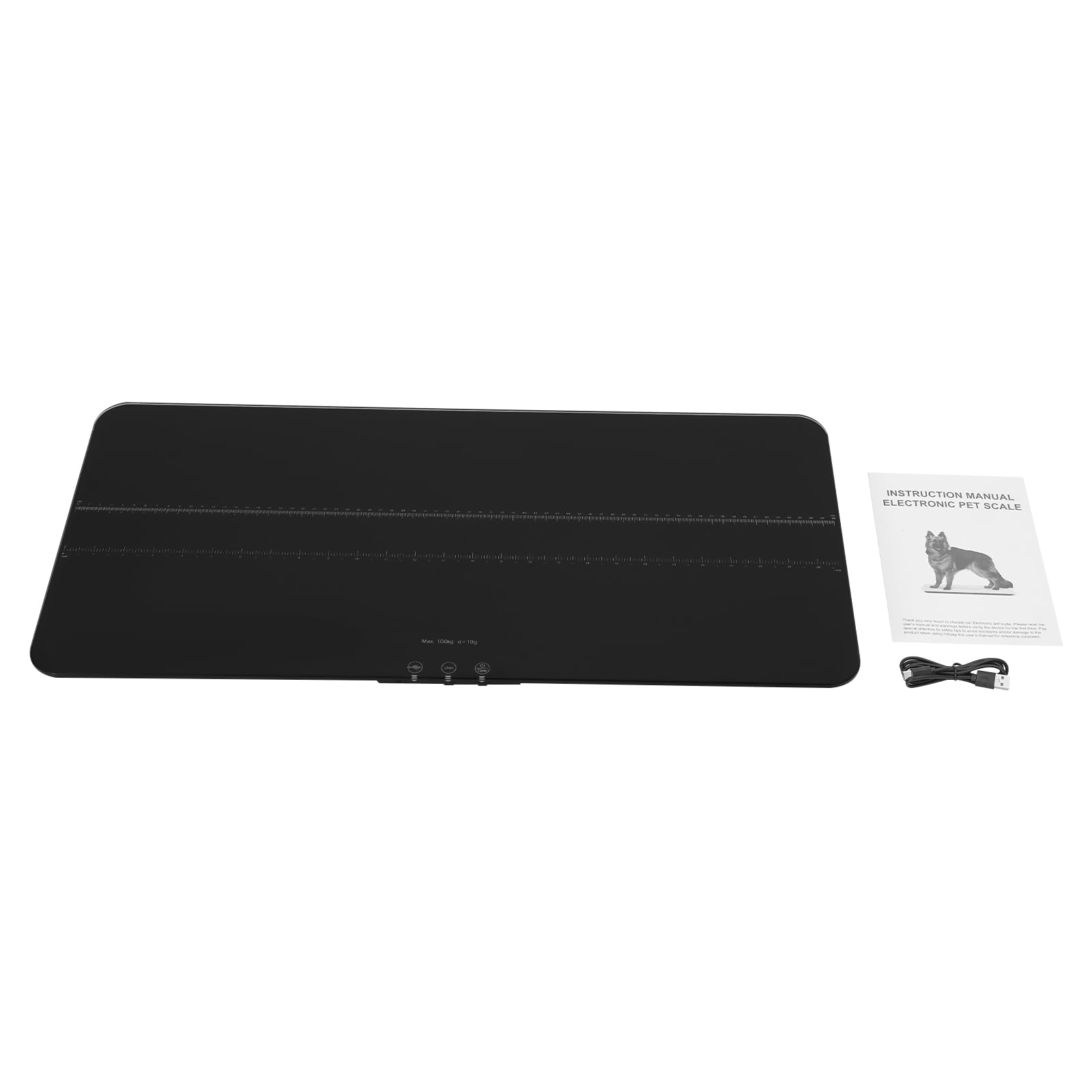 Pèse-chien jusqu'à 100 kg, 69 x 33 cm, pour chien, avec coussinets de stabilité et écran LED, 3 modes de pesée, fonction tare, balance numérique pour les maisons, les animaleries, les cliniques