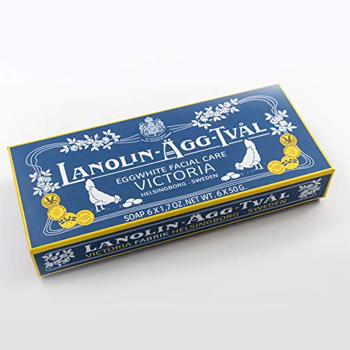 Image of VICTORIA Lanolin Agg Tval Egg White Face Soap Bar for Women, Facial Care Cleanser, 6 x 1.7 Ounce