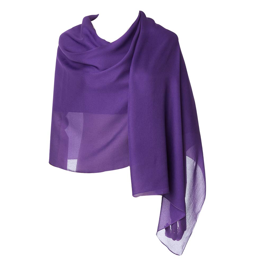 CYZLANN Damen Schals 100% Seide Lange Leichte Schals für Frauen, dunkelgrau, Einheitsgröße