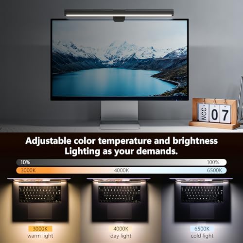 Image of Monitor Light Bar, Eye-Care USB Reading Mnitor lamp, 11.8'' LED Computer Lights with Ultrawide Lighting, 3 Color Temperature Dimmable Desk Light for Home Office Gaming