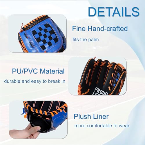 image for King Mills Lefty Baseball Glove Adult - Durable Left Hand Throw Baseba