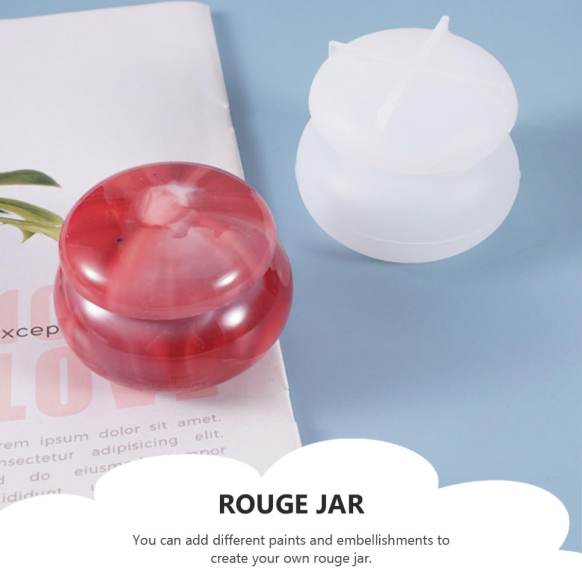 Cabilock 10 Unidades Molde de Silicona para Tarro de Colorete DIY | Blanco, Fácil de Desmoldar y Limpiar, para Principiantes y Expertos en Artesanía Creativa