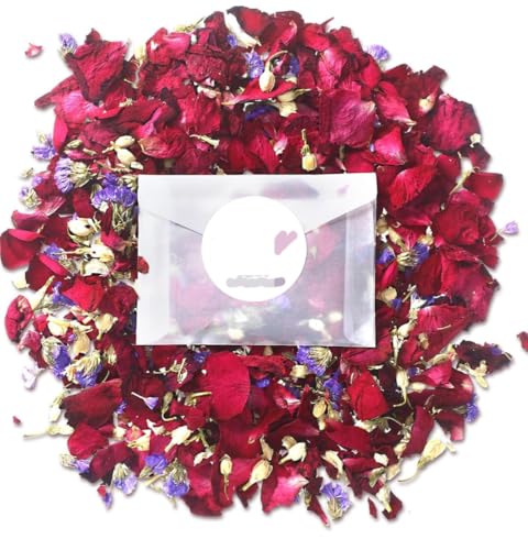 Pétales de rose séchés de qualité supérieure et enveloppe décorative de mariage