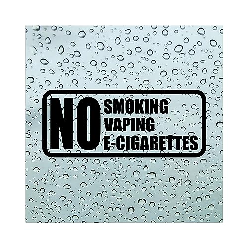 No smoking No vaping Sticker - No E-Cigarettes (2Pack) 7'x3' Decal Sign Car Vehicles Office Business Home Public Restroom no Vapes for Smoking Signs Stickers Easy to Apply Waterproof Adhesive (Black)