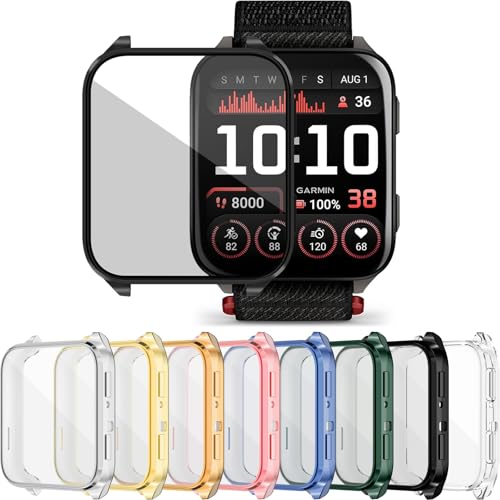 RICHONE(���b�`���[) �X�N���[���v���e�N�^�[ [8���p�b�N] Venu X1 GPS�X�}�[�g�E�H�b�`�P�[�X Garmin Venu�p x1�J�o�[ ���ɋ����t���J�o�[ �_���TPU�X�N���[���v���e�N�^�[
