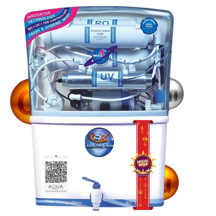 Rk Aqua Fresh India Alpha Jet Pro+ Ultra Alkaline++(RO+UV+UF+COPPER+ZINC+CALCIUM+TDS ADJUSTER)Best For Home/Office Purpose | 15LPH | 12litrs Maintain 