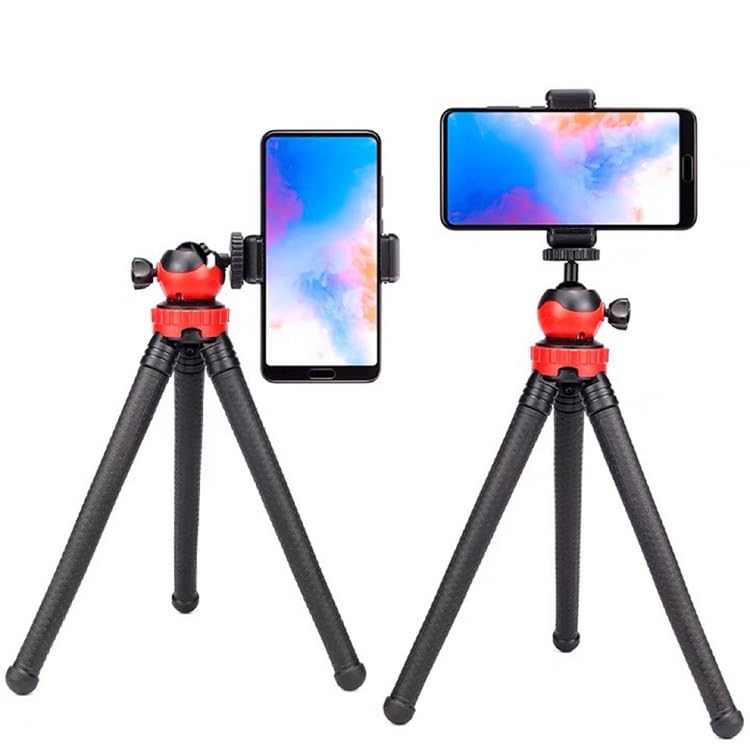 Esnek Youtuber Yayıncılar ve Sosya Medya 30 cm Ahtapot 360 Derece Taşınabilir Ayakları Bükülebilir Selfie Telefon Tutuculu 3 Ayaklı Kampda Tatilde Gezilerde Tripod Çok Hafif 320 g