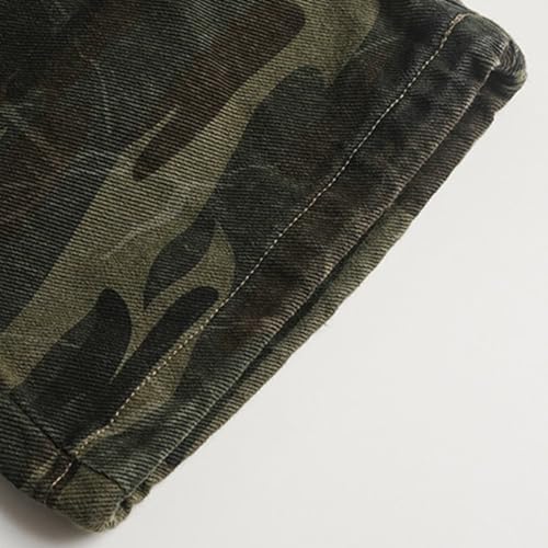 Pantalones vaqueros rectos con cintura elástica para niños cargo holgados 4