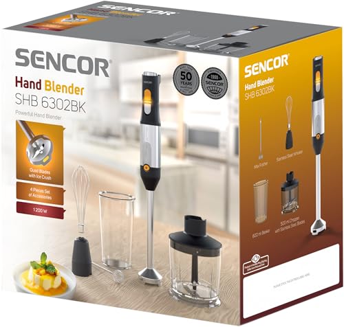 Sencor Frullatore a Immersione Multifunzione Ultra-Potente 1200W Lame in Titanio Nero - 2
